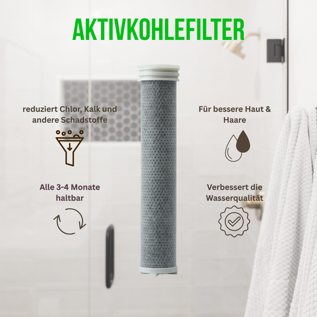 Premium Duschkopf mit Aktivkohlefilter | Beige